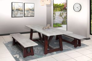 Ava Dining Table and Benches